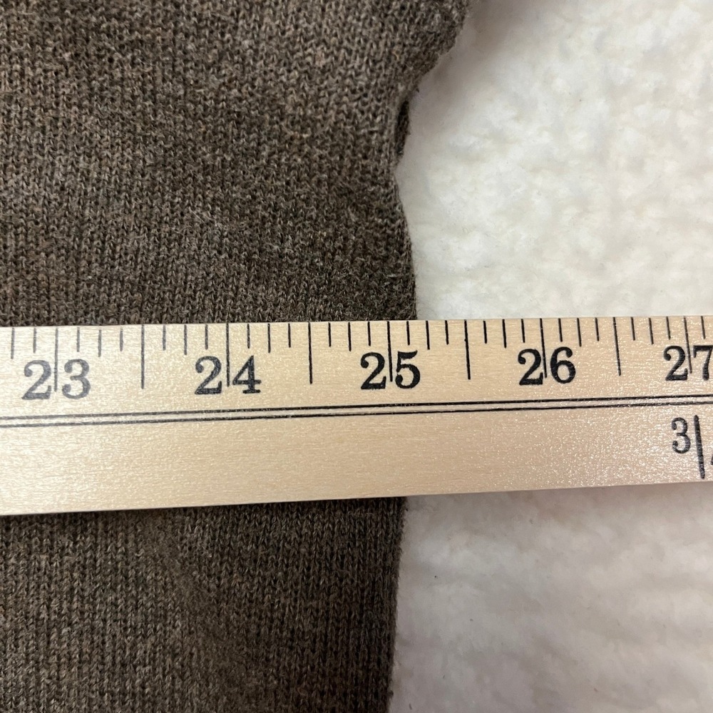 Eddie Bauer Sweater Mens‎ XLT Brown Cotton Crewneck Pullover Ribbed Knit Long - Picture 4 of 9